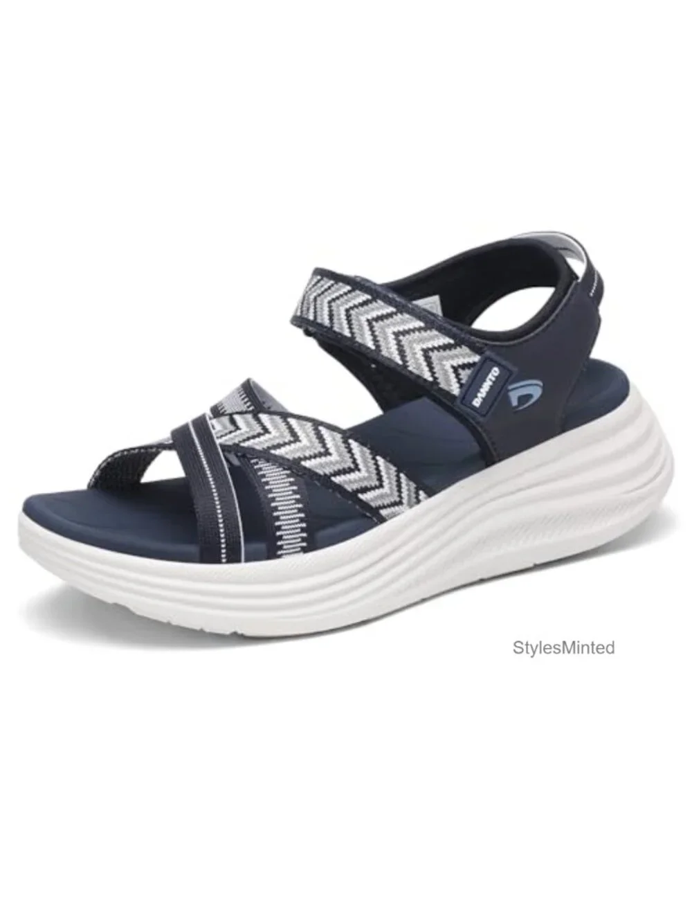 Women's Platform Walking Sandals with Adjustable Buckle - Athletic Wedge